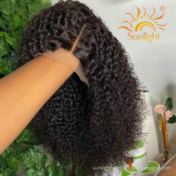 Sunlight Raw Virgin indian human hair with baby hair 13x4 lace front wig wave wig human hair curly wig for woman
